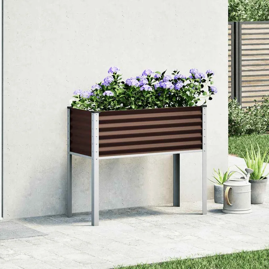 Jardinière Marron 100x45x90 cm Acier - 3