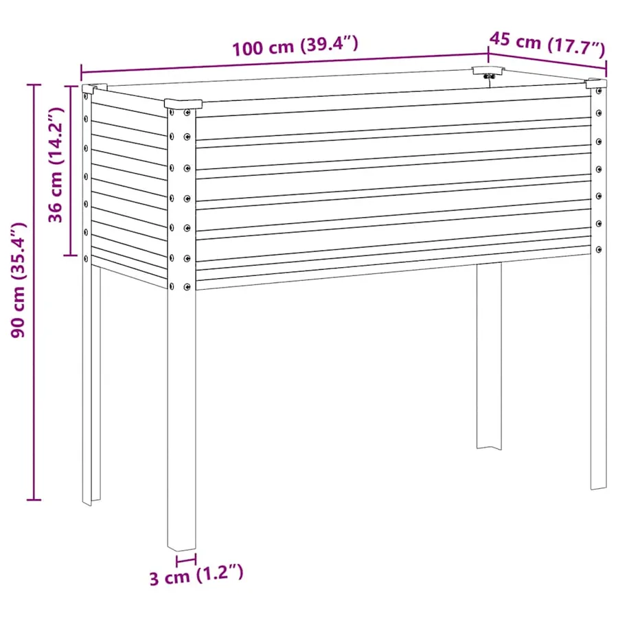 Jardinière Marron 100x45x90 cm Acier - 8