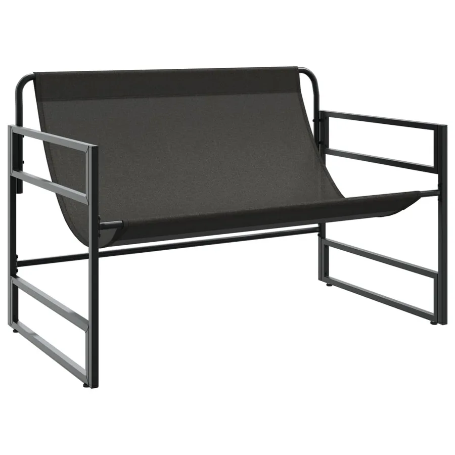 Banc de jardin avec coussin anthracite 113 cm acier - 5