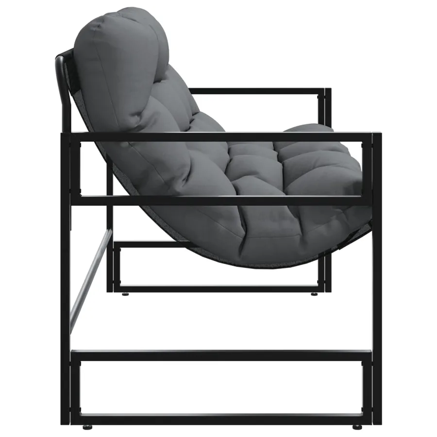 Banc de jardin avec coussin anthracite 113 cm acier - 6