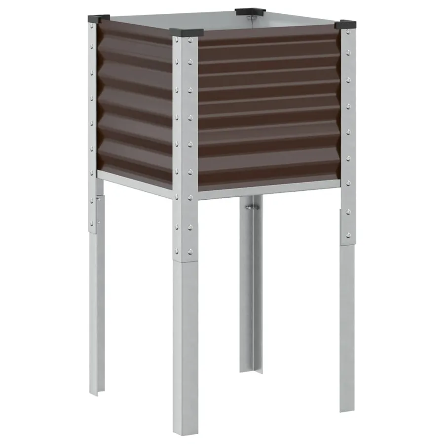 Jardinière Marron 45x45x88 cm Acier - 2