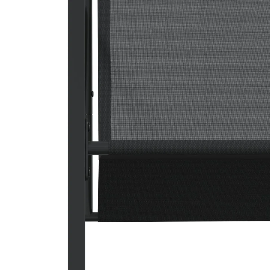 Ensemble à manger de jardin 9 pcs noir textilène - 6