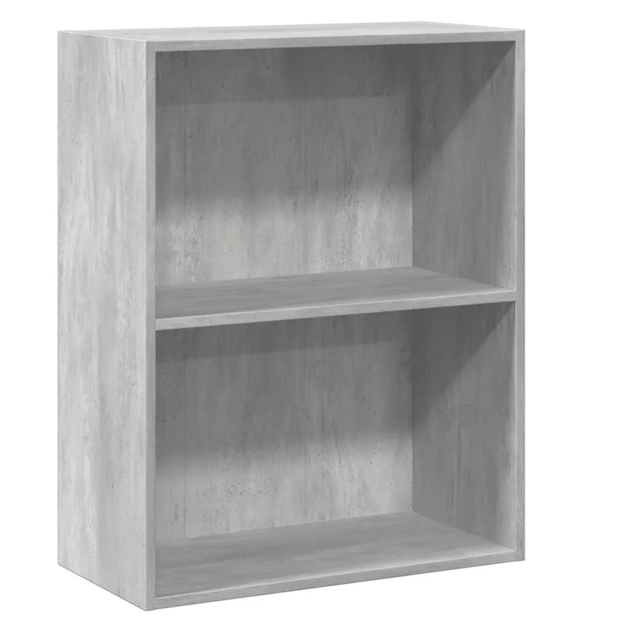 Bibliothèque à 2 niveaux gris béton bois d'ingénierie - 2