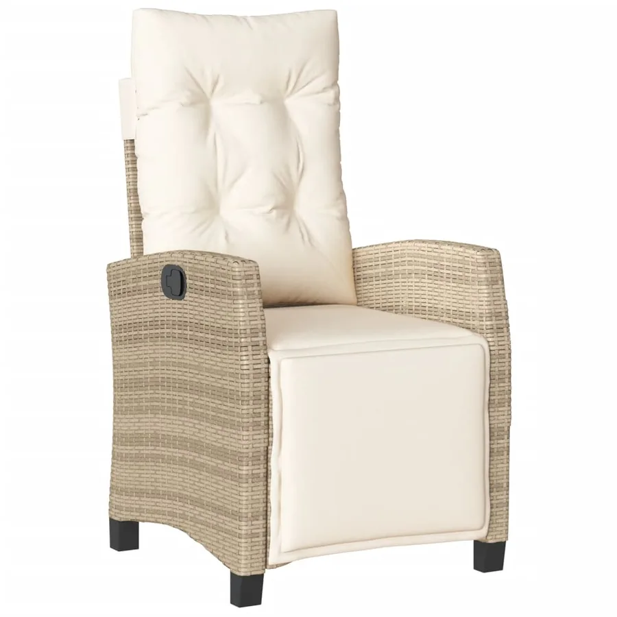 Ensemble à manger de jardin et coussins 7 pcs beige poly rotin - 5