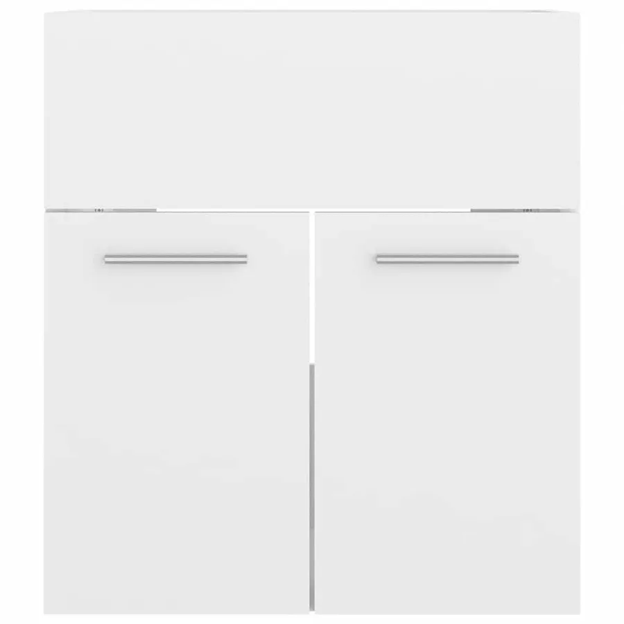 Ensemble de meubles de salle de bain Blanc brillant Aggloméré - 11