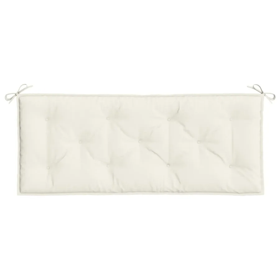 Coussin de banc de jardin crème mélangé 120x50x7 cm tissu - 4