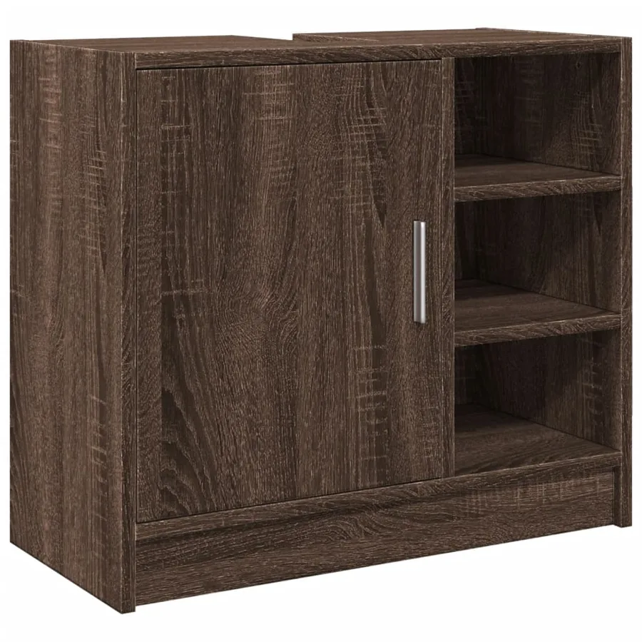 Armoire d'évier chêne marron 63x29x55 cm bois d'ingénierie - 2