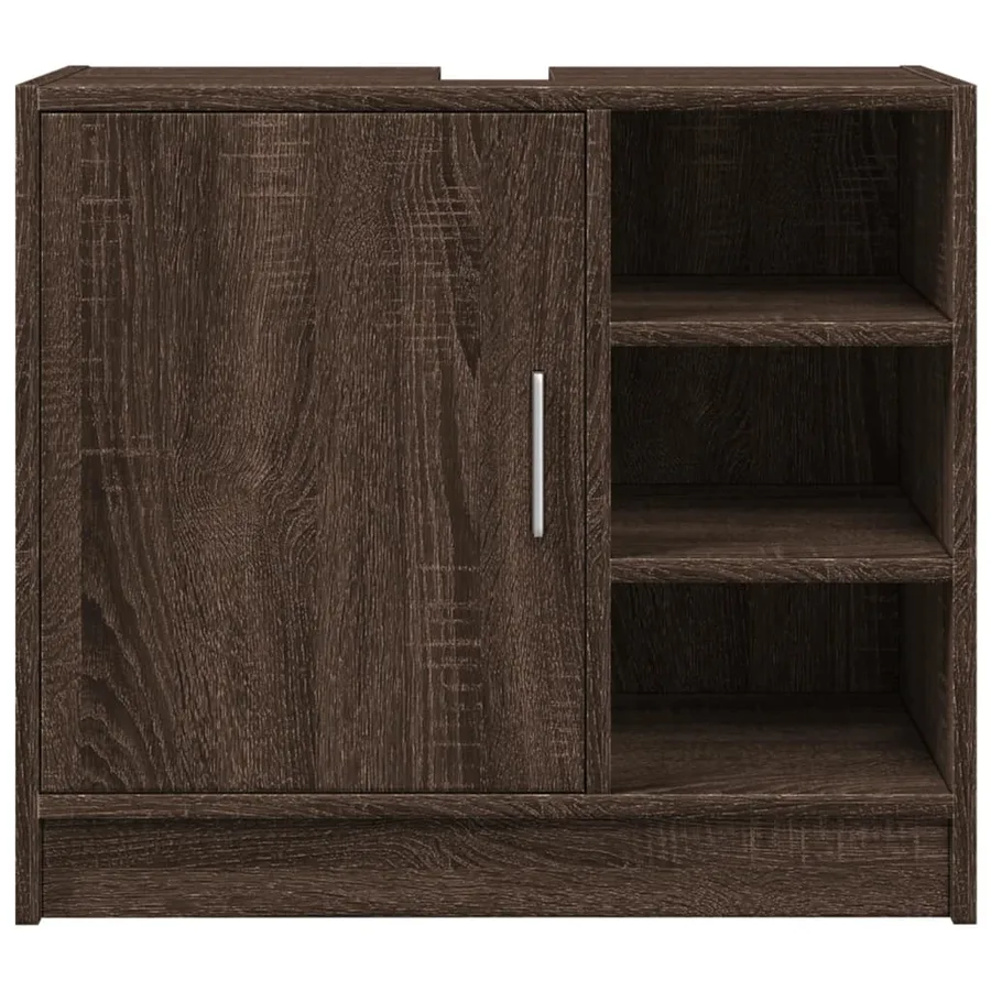 Armoire d'évier chêne marron 63x29x55 cm bois d'ingénierie - 4