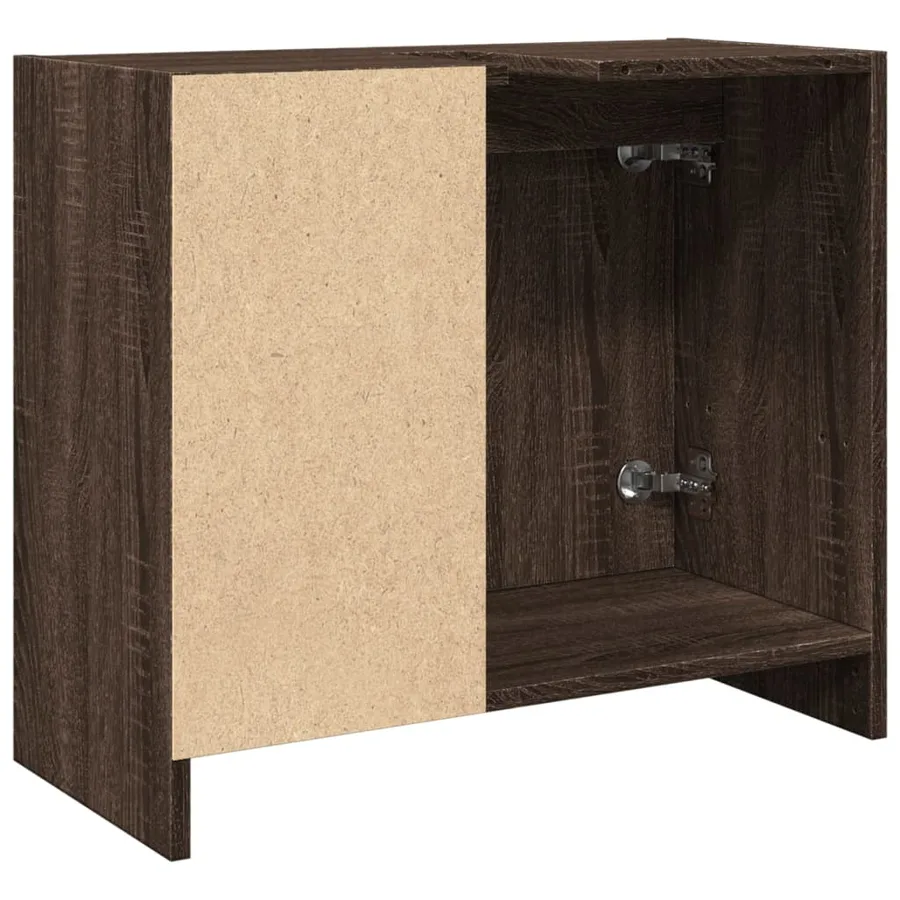 Armoire d'évier chêne marron 63x29x55 cm bois d'ingénierie - 7