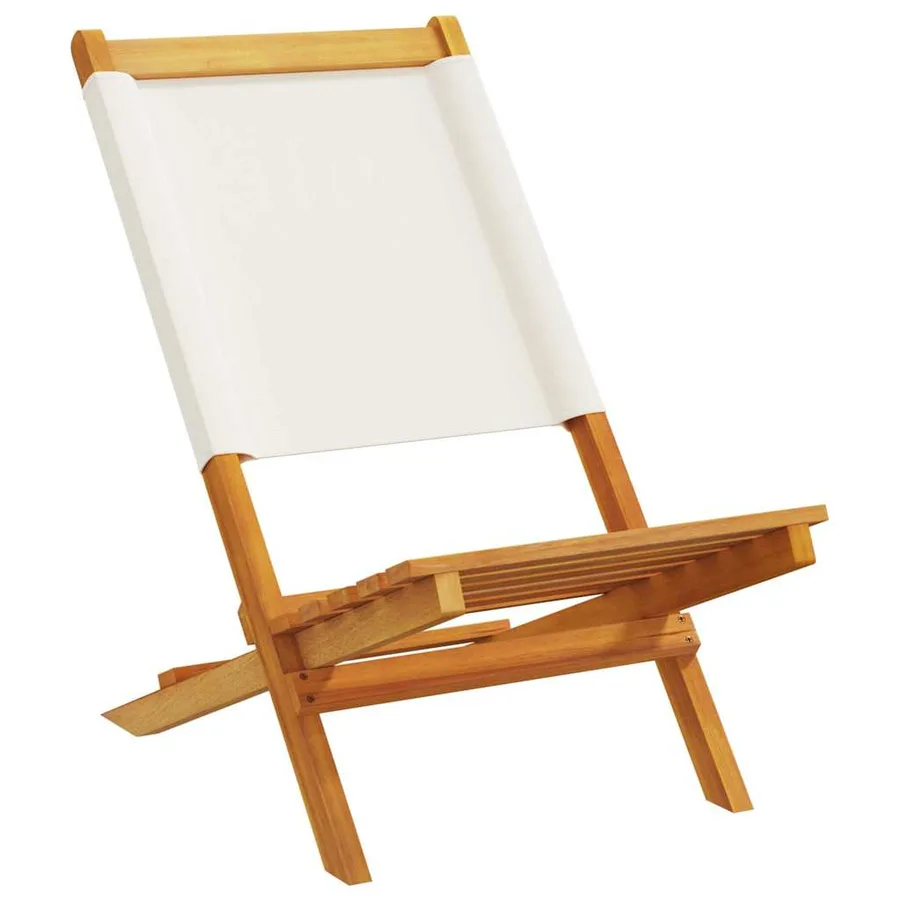 Chaises de jardin pliantes lot de 6 tissu et bois massif - 3