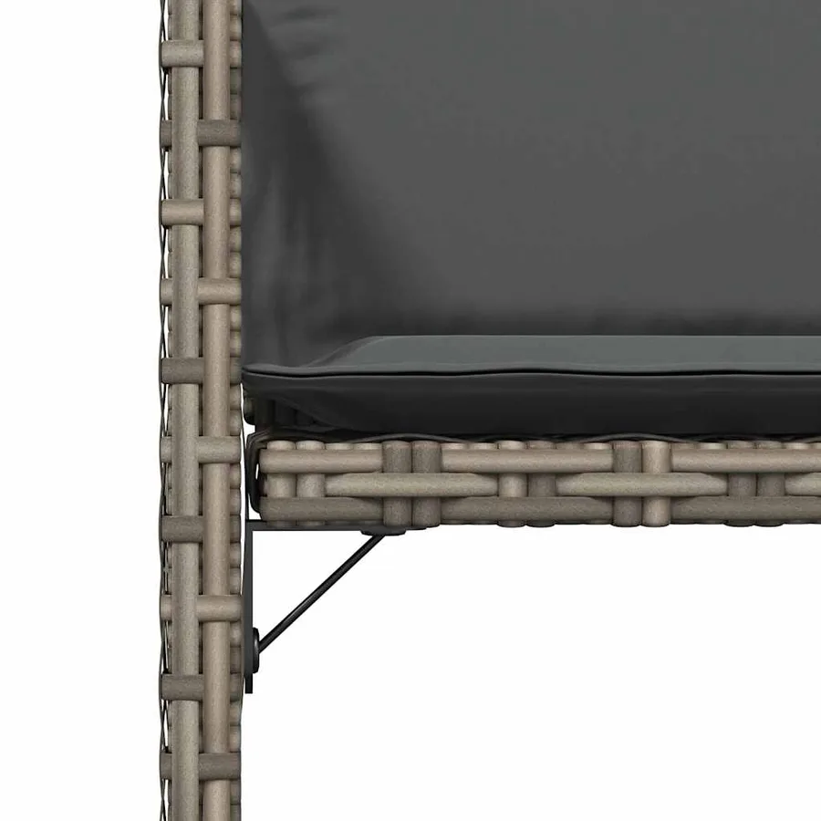 Chaises de jardin avec coussins lot de 4 gris résine tressée - 9
