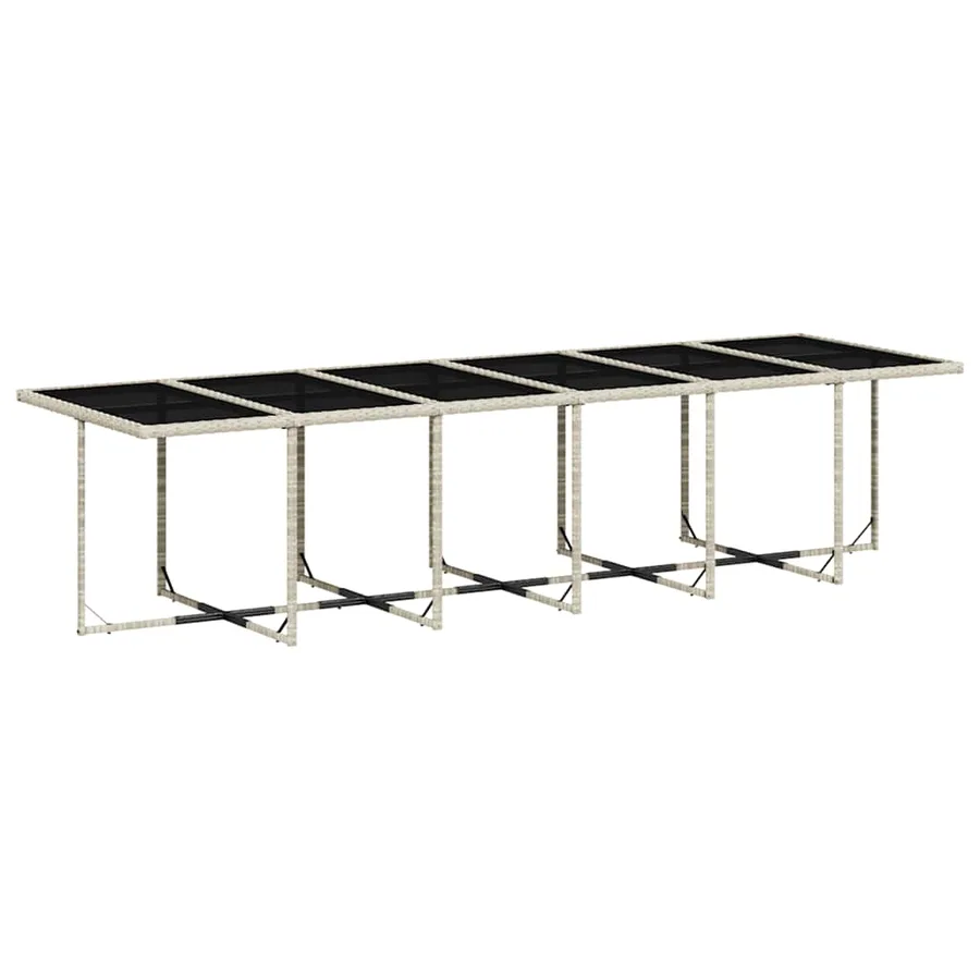 Ensemble à manger de jardin et coussins 17 pcs gris clair rotin - 3