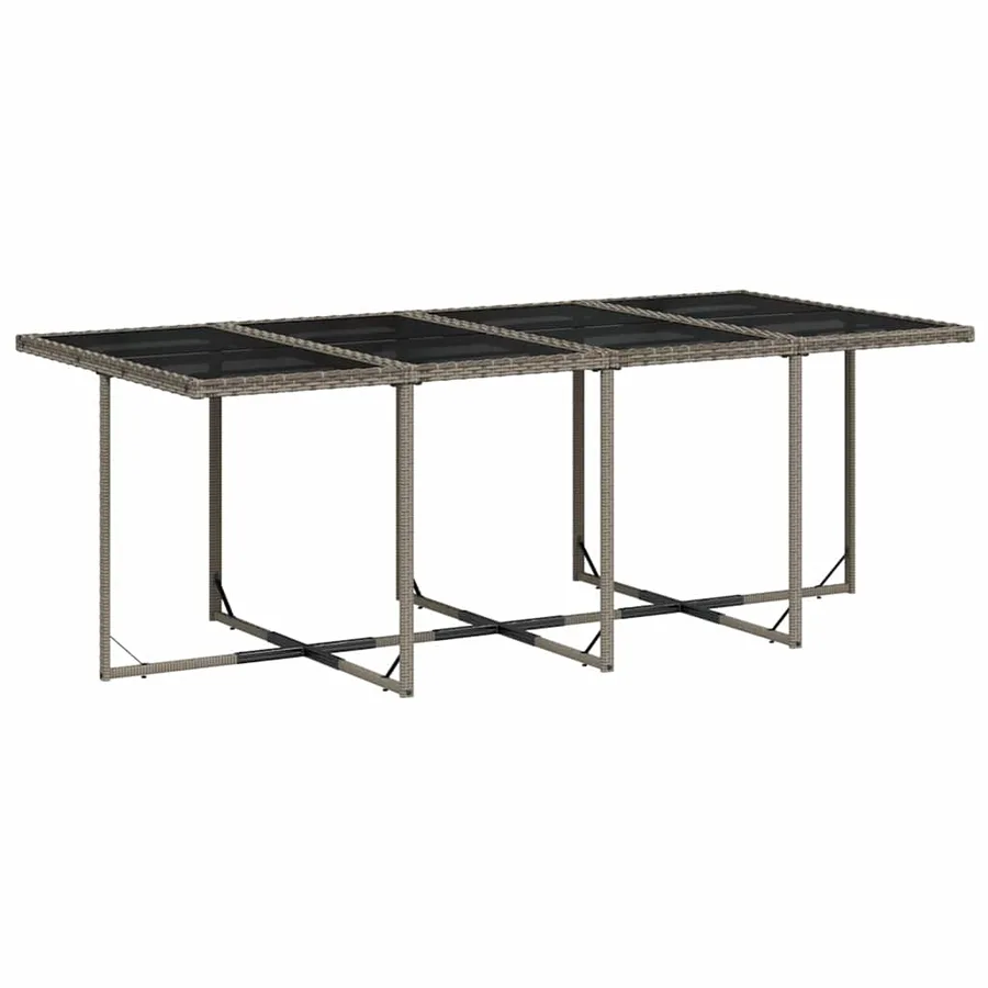 Ensemble à manger de jardin coussins 13 pcs gris résine tressée - 4