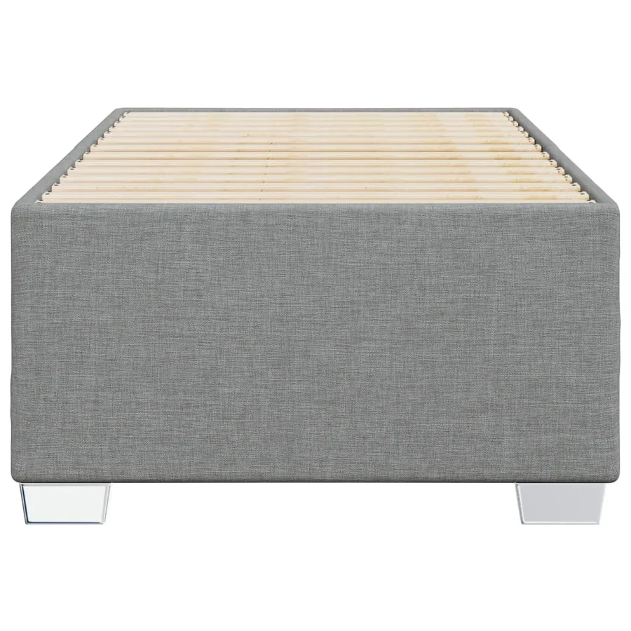 Cadre de lit sans matelas gris clair 90x200 cm tissu - 4