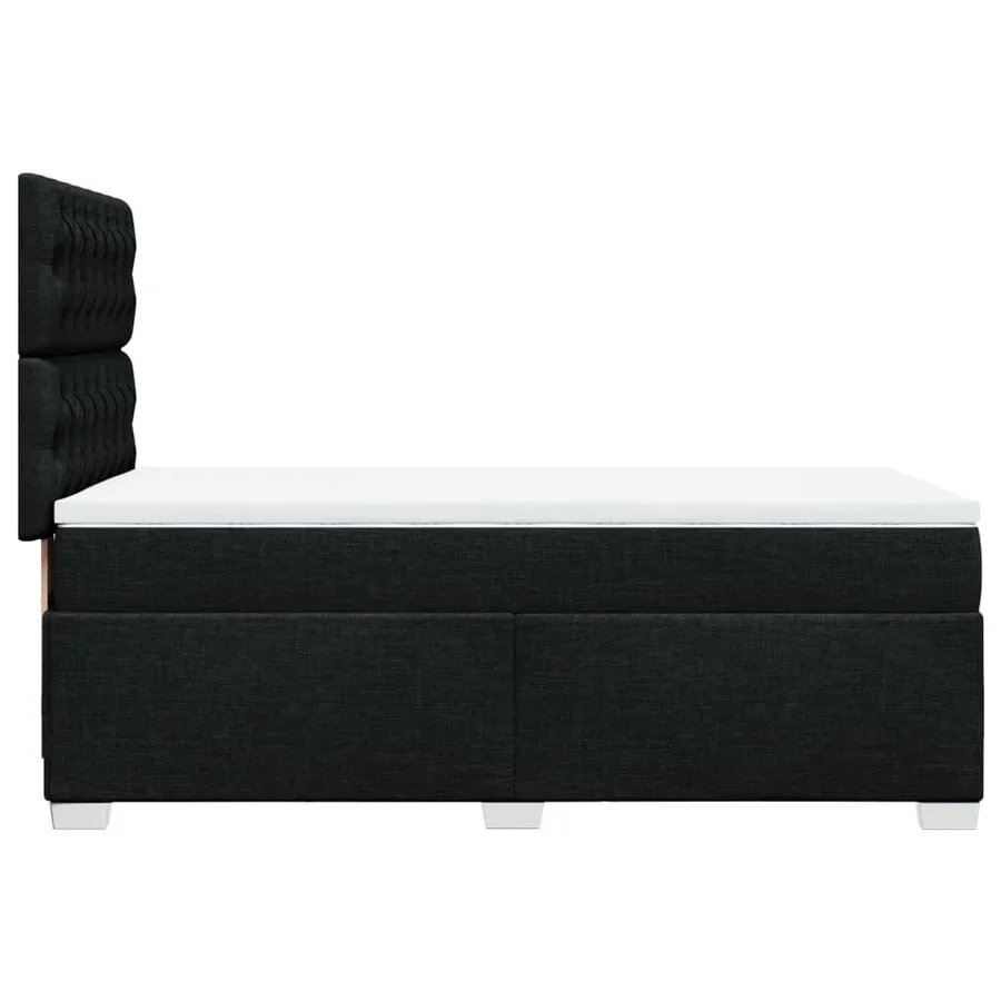 Sommier à lattes de lit avec matelas Noir 90x200 cm Tissu - 11