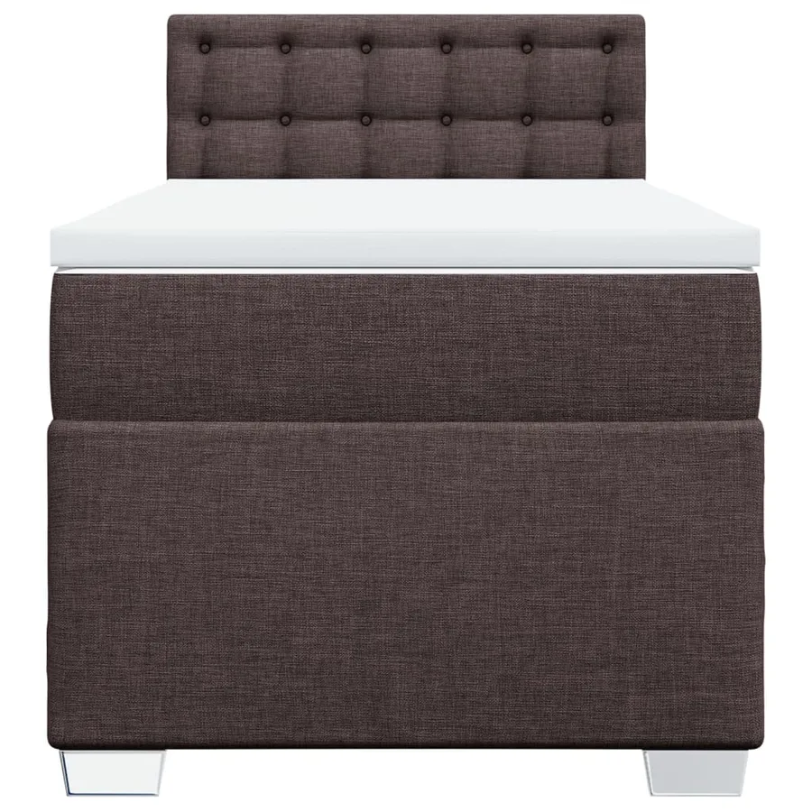 Sommier à lattes de lit avec matelas Marron foncé 90x200 cm - 4