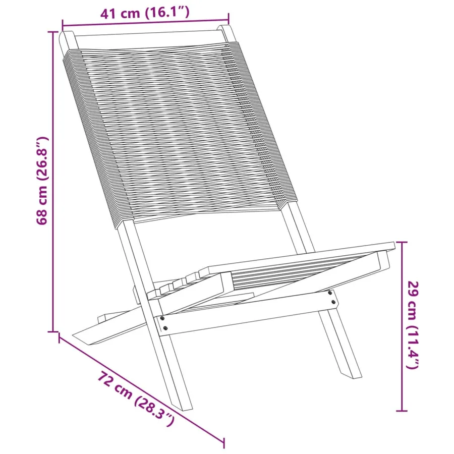 Chaises de jardin lot de 2 beige bois d'acacia et polypropylène - 11