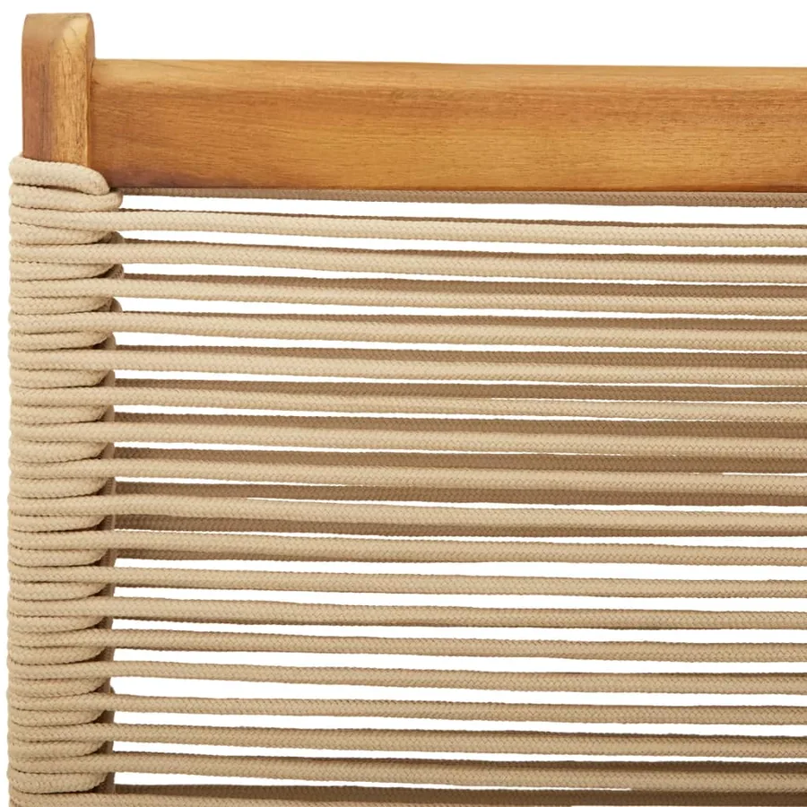 Chaises de jardin lot de 2 beige bois d'acacia et polypropylène - 9