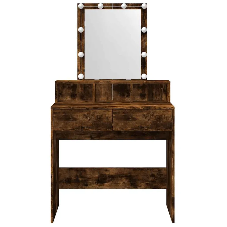 Coiffeuse avec LED chêne fumé 80x41x144,5 cm - 5