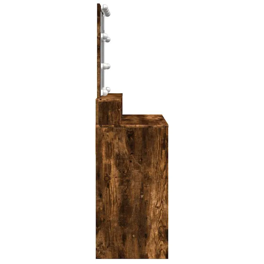 Coiffeuse avec LED chêne fumé 80x41x144,5 cm - 6