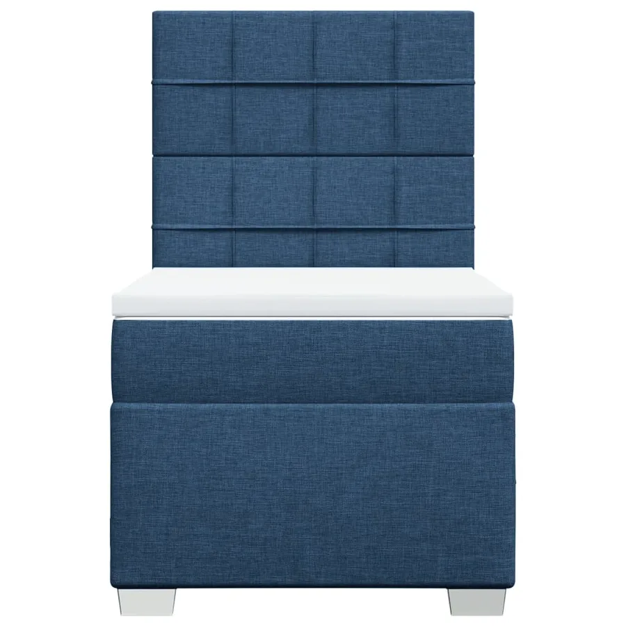 Sommier à lattes de lit avec matelas Bleu 80x200 cm Tissu - 6