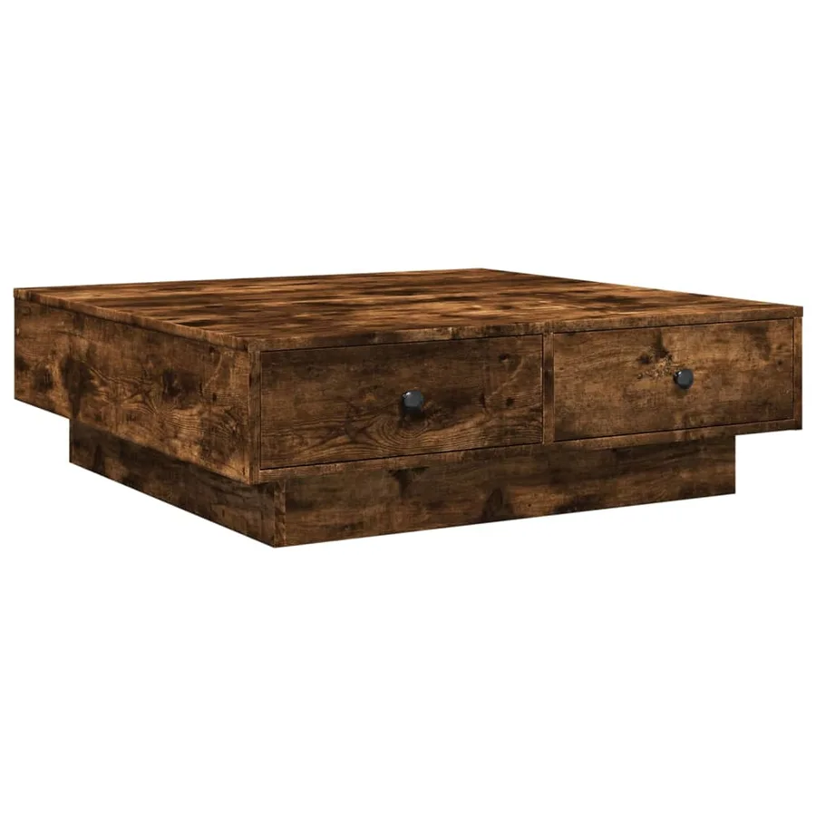 Table basse Chêne fumé 90x90x28 cm Bois d'ingénierie - 2