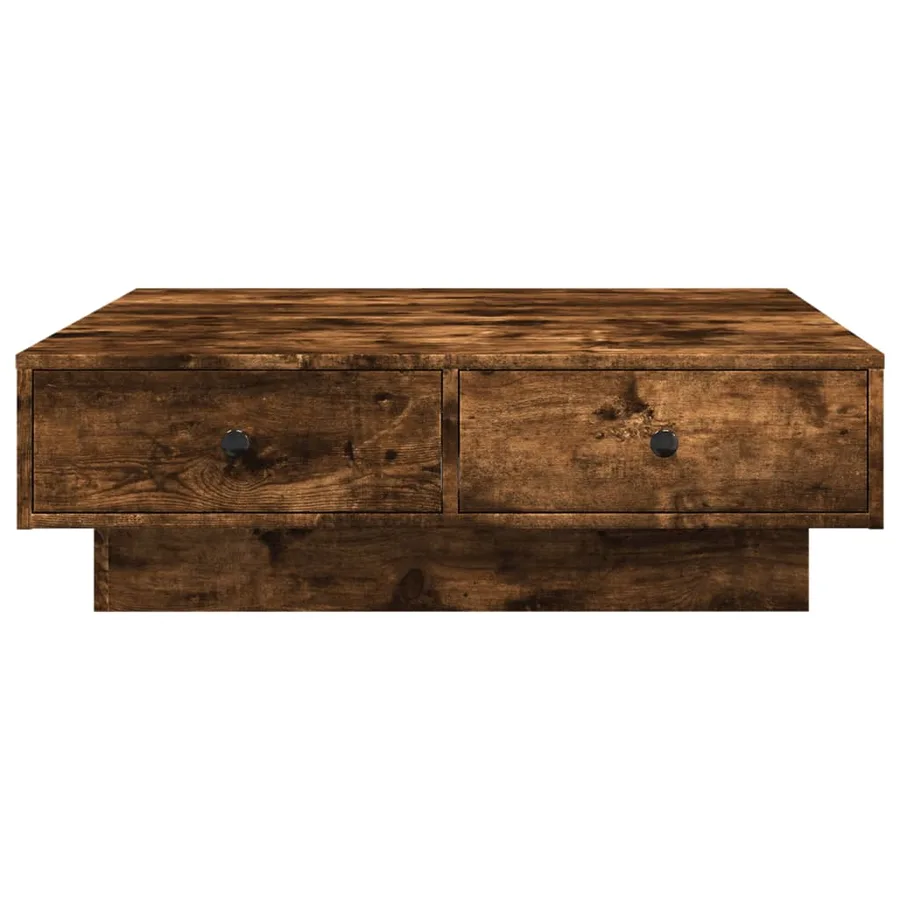 Table basse Chêne fumé 90x90x28 cm Bois d'ingénierie - 4