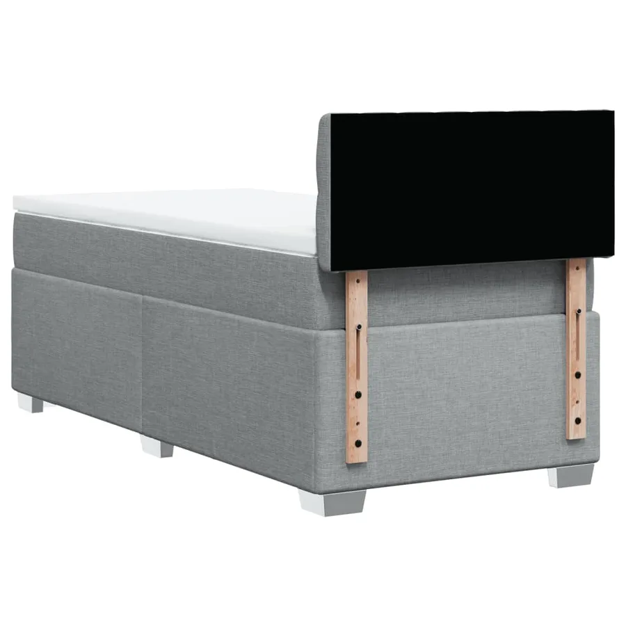 Sommier à lattes de lit avec matelas gris clair 80x200 cm tissu - 6