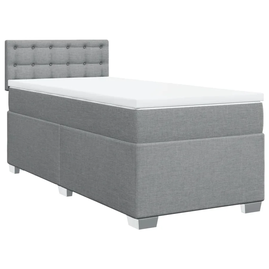 Sommier à lattes de lit avec matelas gris clair 80x200 cm tissu - 3