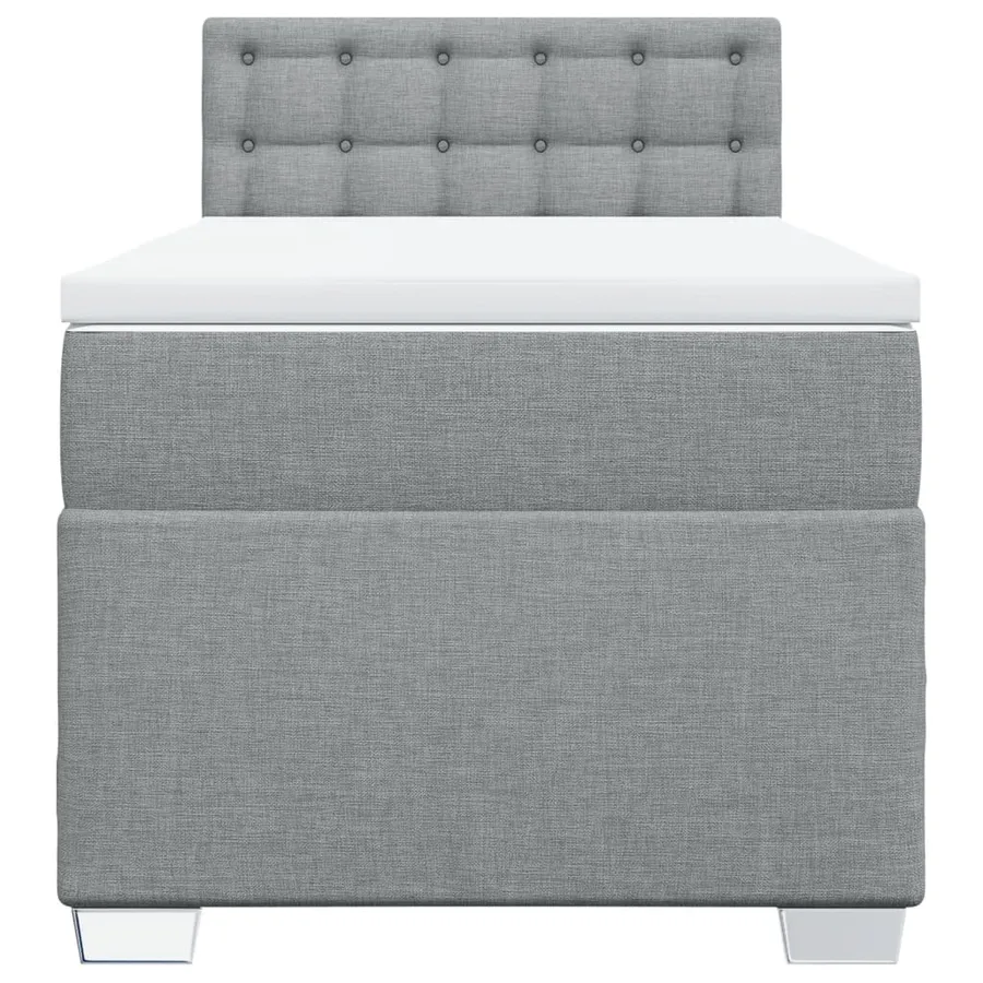 Sommier à lattes de lit avec matelas gris clair 80x200 cm tissu - 6