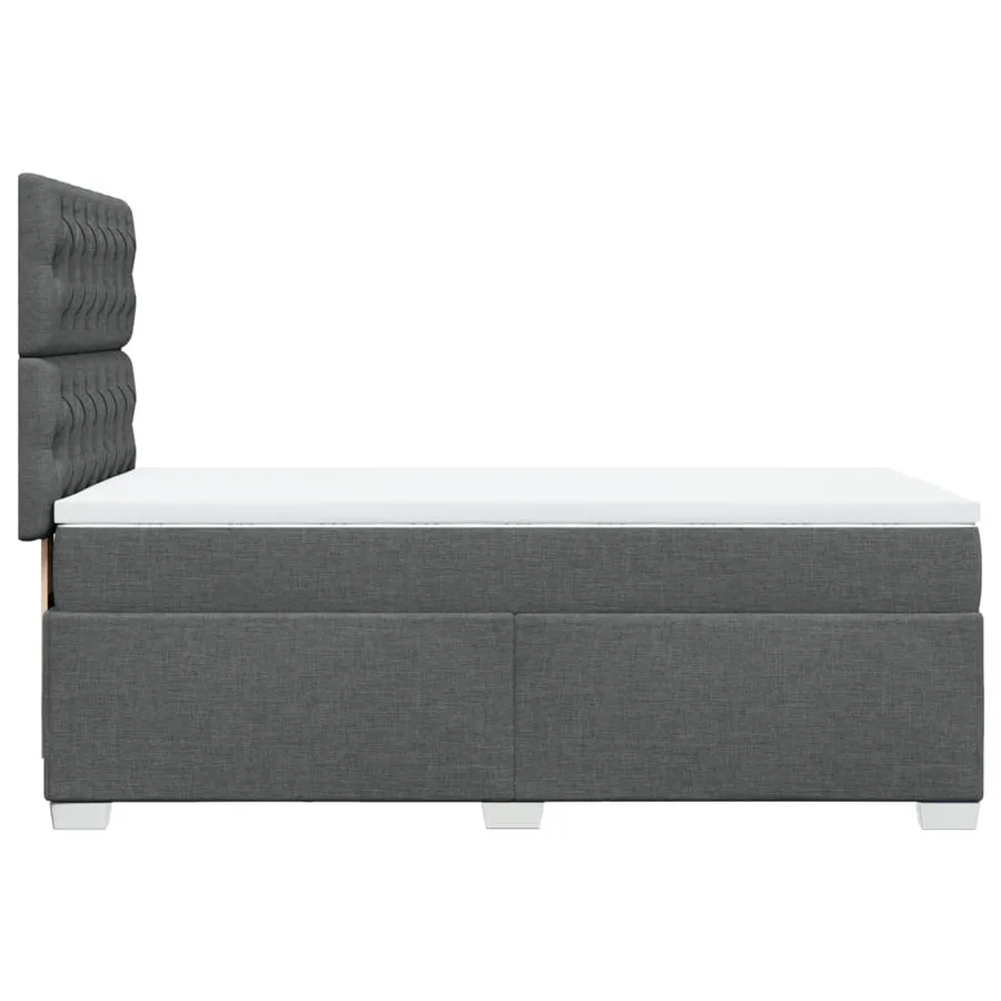 Sommier à lattes de lit avec matelas Gris foncé 80x200 cm Tissu - 11