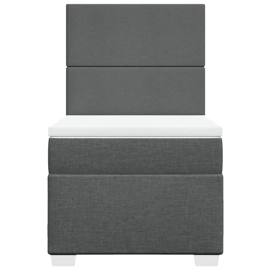 Sommier à lattes de lit et matelas Gris foncé 90x190 cm Tissu - 4