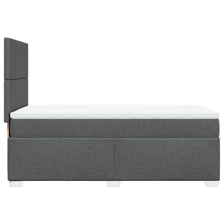 Sommier à lattes de lit et matelas Gris foncé 90x190 cm Tissu - 9