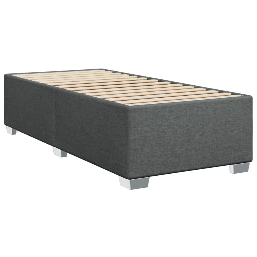 Sommier à lattes de lit avec matelas Gris foncé 80x200 cm Tissu - 5