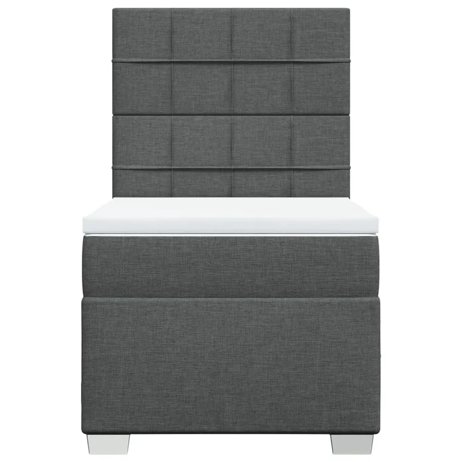 Sommier à lattes de lit avec matelas Gris foncé 80x200 cm Tissu - 6