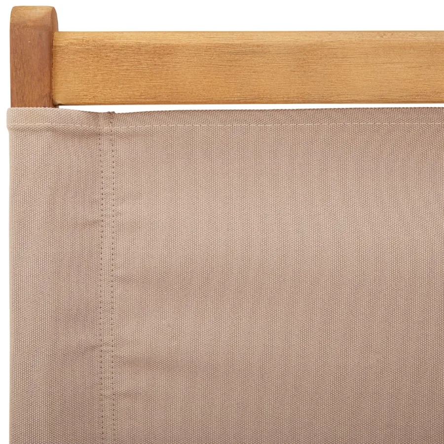 Chaises de jardin pliantes lot de 6 taupe tissu et bois massif - 10