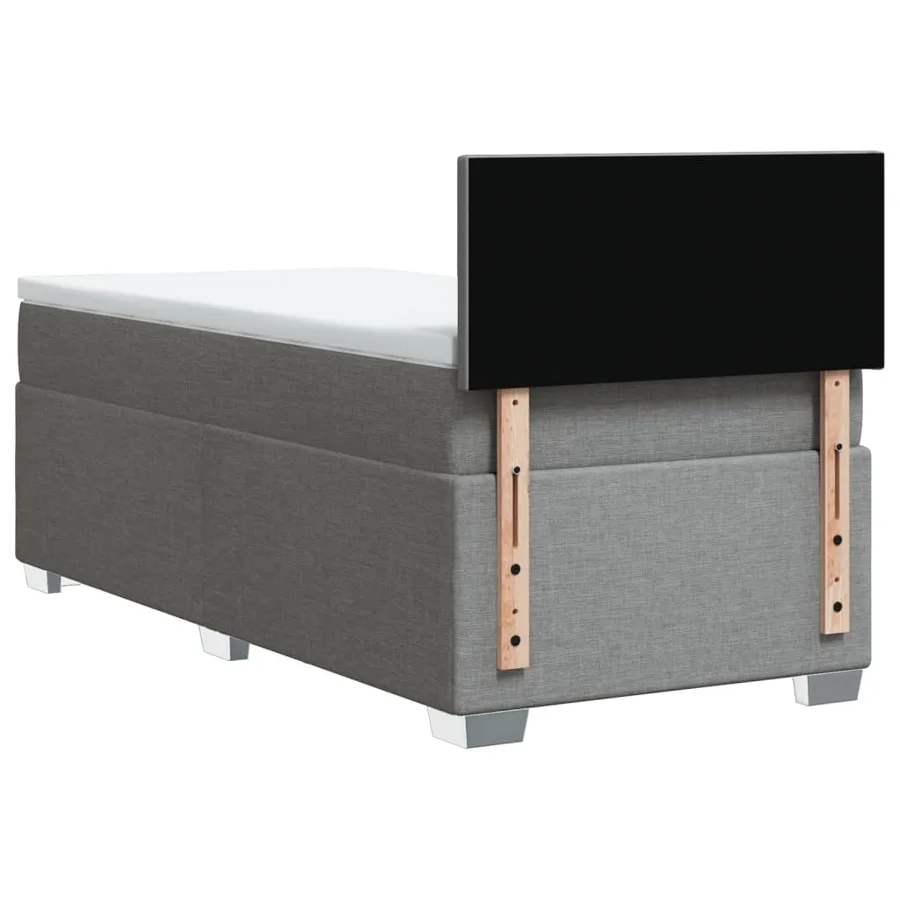 Sommier à lattes de lit et matelas Gris clair 90x190 cm Tissu - 12