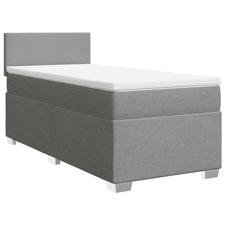 Sommier à lattes de lit et matelas Gris clair 90x190 cm Tissu - 3