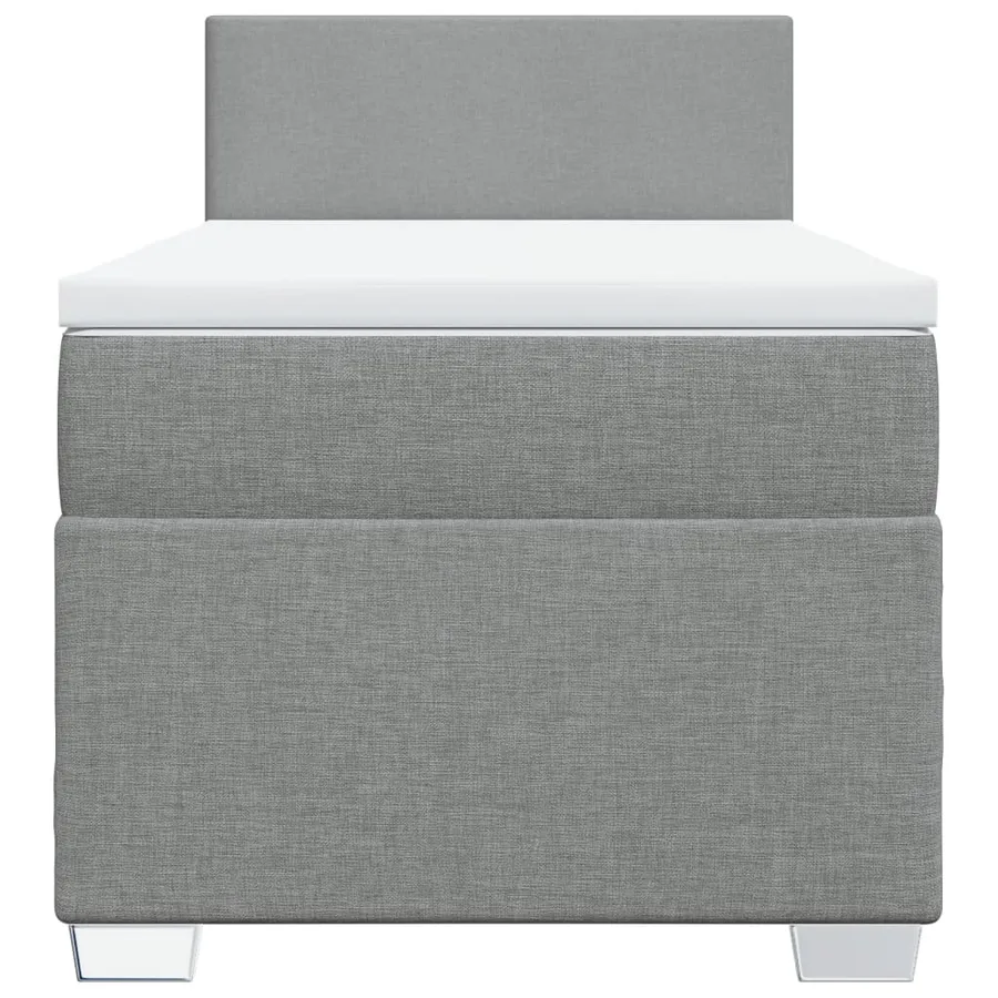 Sommier à lattes de lit et matelas Gris clair 90x190 cm Tissu - 6