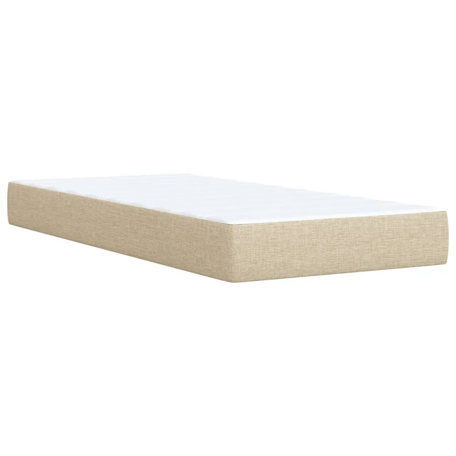 Sommier à lattes de lit et matelas Crème 90x190 cm Tissu - 9