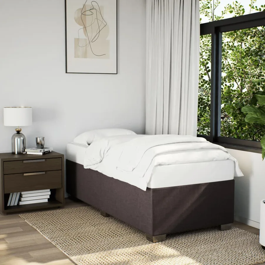 Sommier à lattes de lit avec matelas Marron foncé 90x190 cm - 3