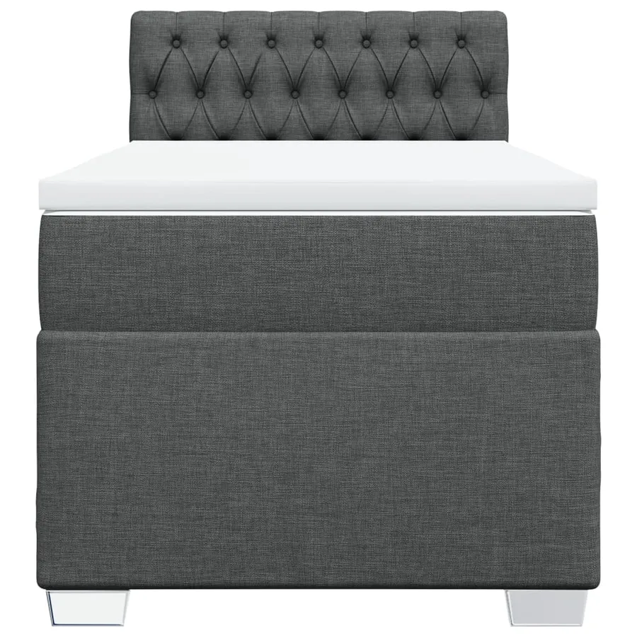 Sommier à lattes de lit avec matelas Gris foncé 100x200cm Tissu - 4
