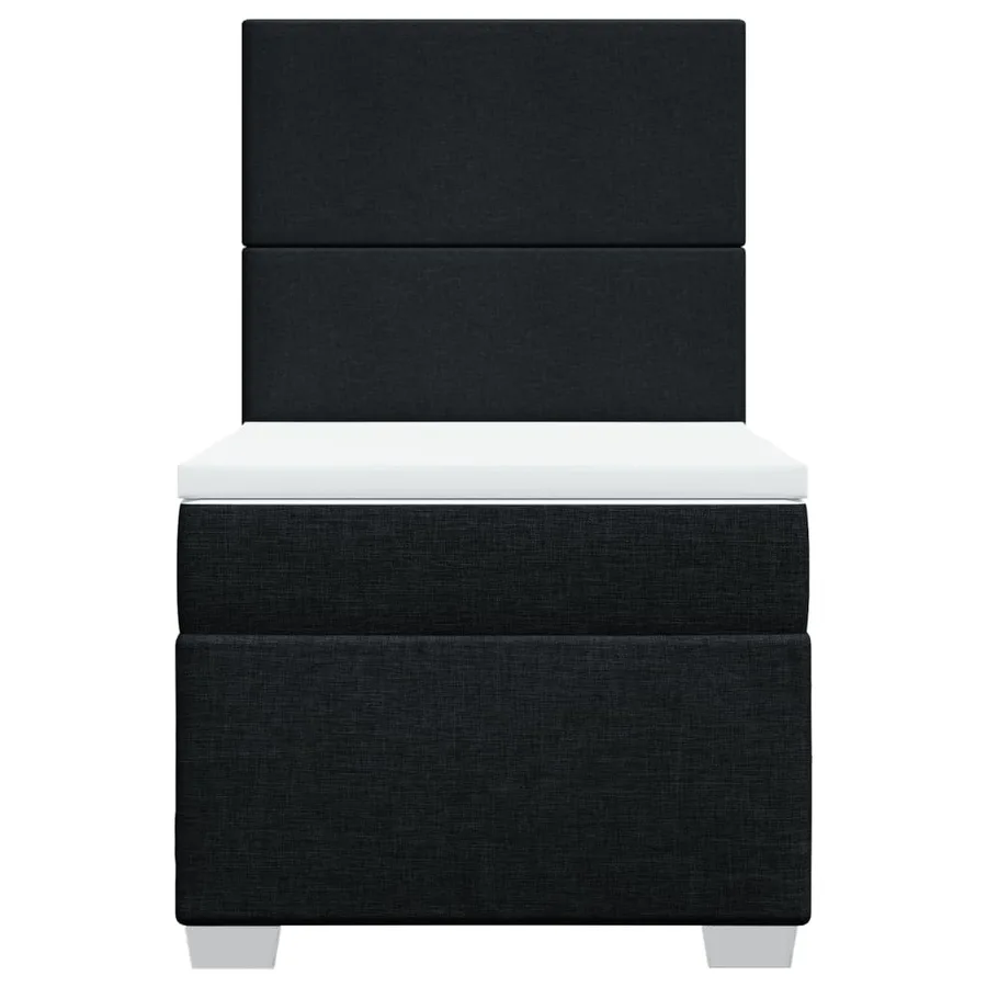 Sommier à lattes de lit avec matelas Noir 100x200 cm Tissu - 4