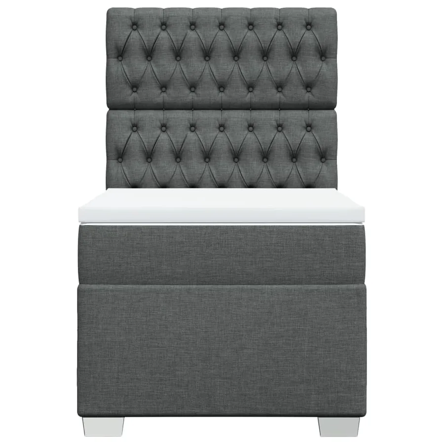 Sommier à lattes de lit avec matelas Gris foncé 100x200cm Tissu - 6