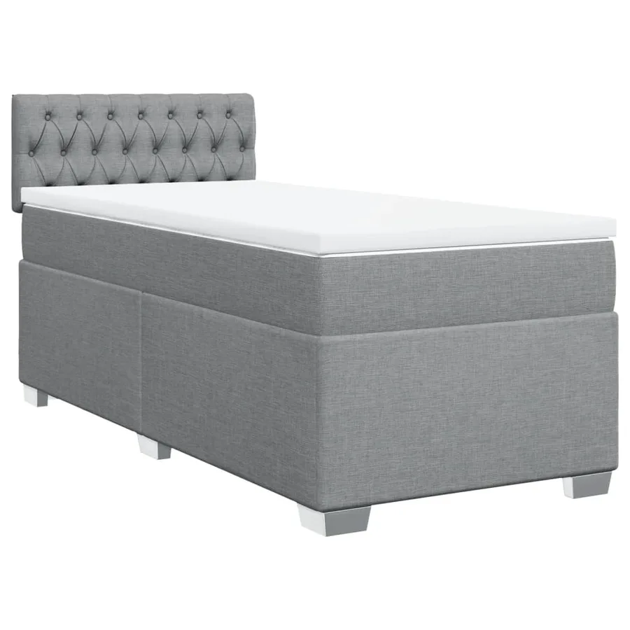 Sommier à lattes de lit avec matelas Gris clair 100x200cm Tissu - 3