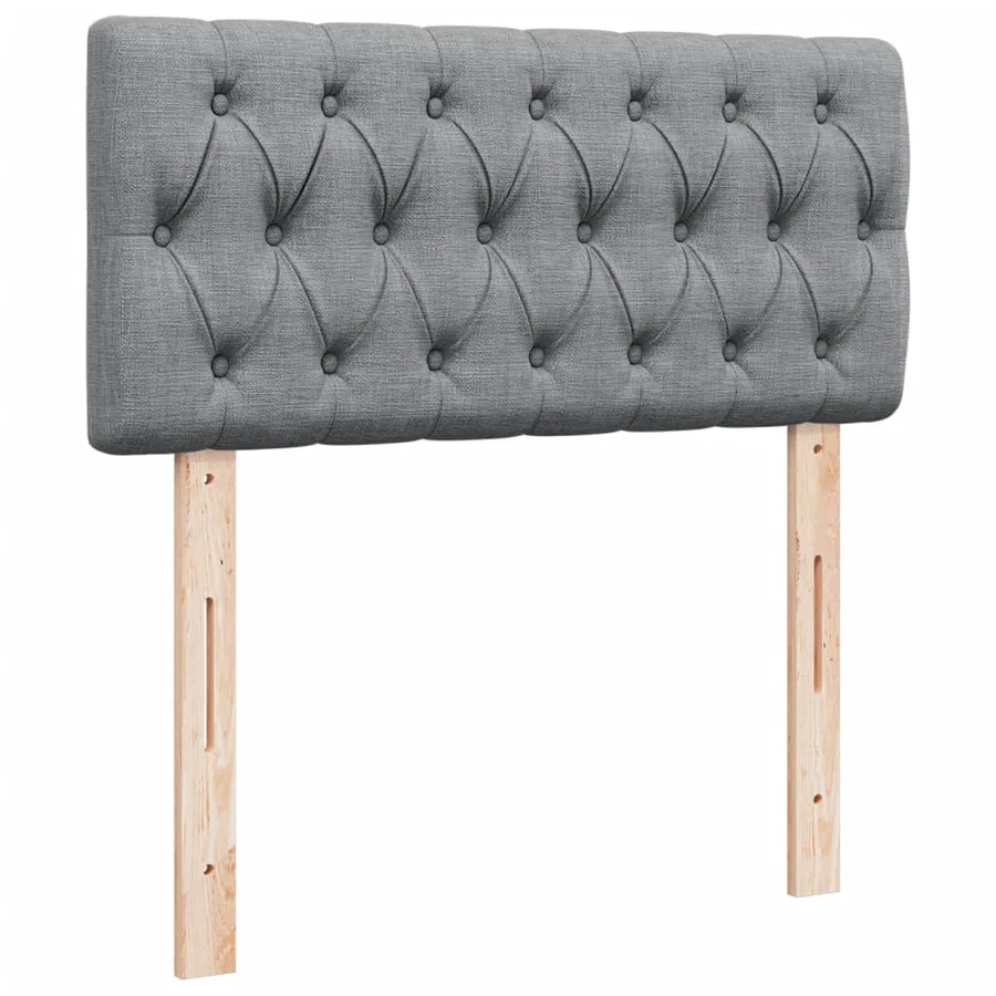 Sommier à lattes de lit avec matelas Gris clair 100x200cm Tissu - 7