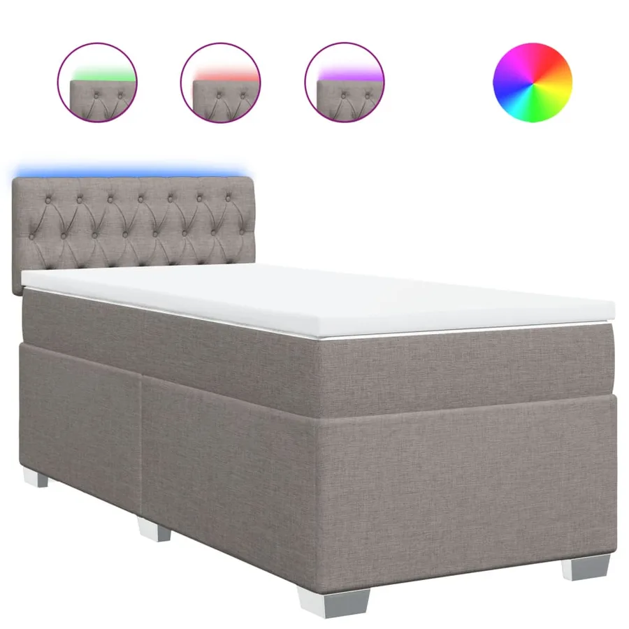 Sommier à lattes de lit avec matelas Taupe 100x200 cm Tissu - 2