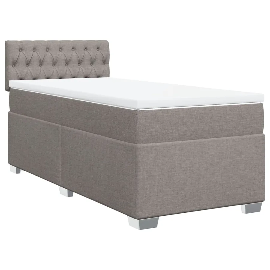 Sommier à lattes de lit avec matelas Taupe 100x200 cm Tissu - 3