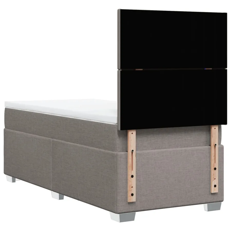 Sommier à lattes de lit avec matelas Taupe 100x200 cm Tissu - 12