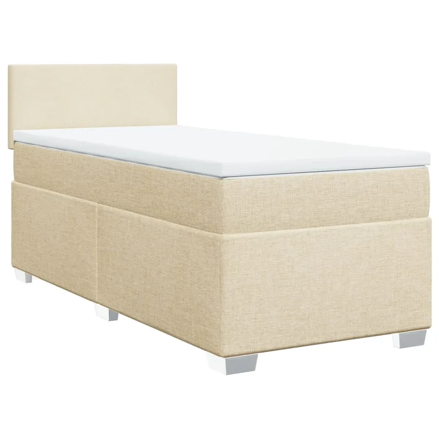 Sommier à lattes de lit avec matelas Crème 100x200 cm Tissu - 2